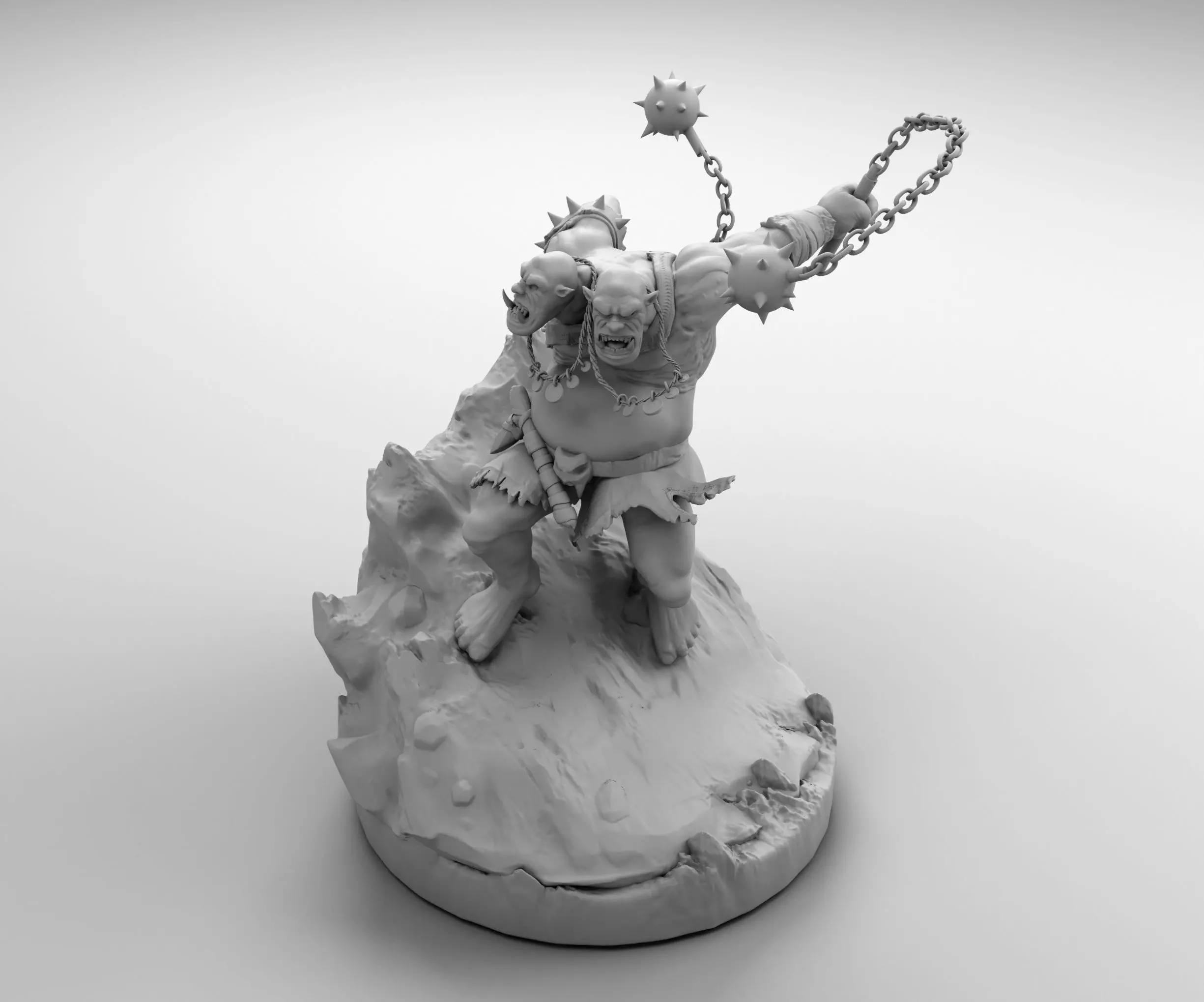 Ogre with a Mace 3D print model_0