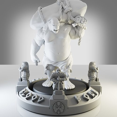 Blood Bowl - Base Holder for Dwarfs Team 3D print model