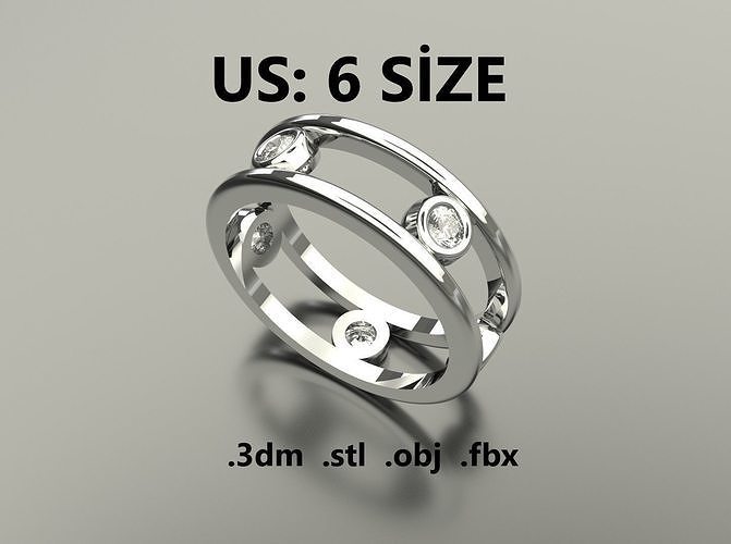 Model 211 New Chopard Diamond Ring  US 6 Size 3D print model