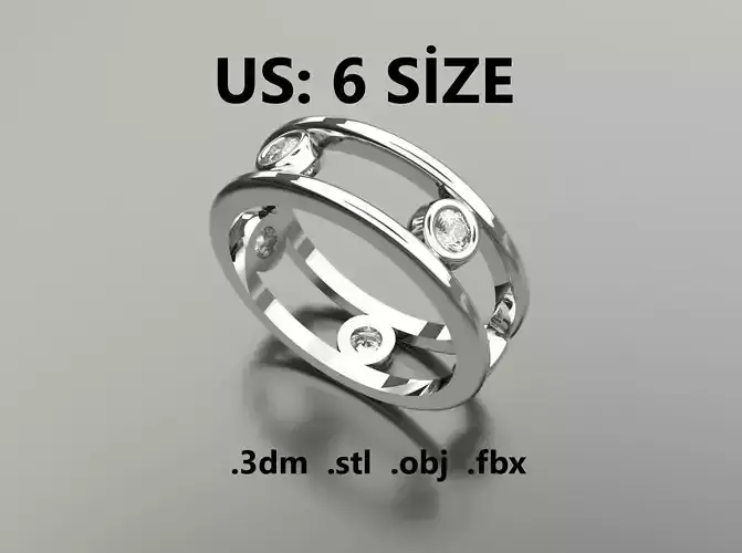 Model 211 New Chopard Diamond Ring  US 6 Size 3D print model