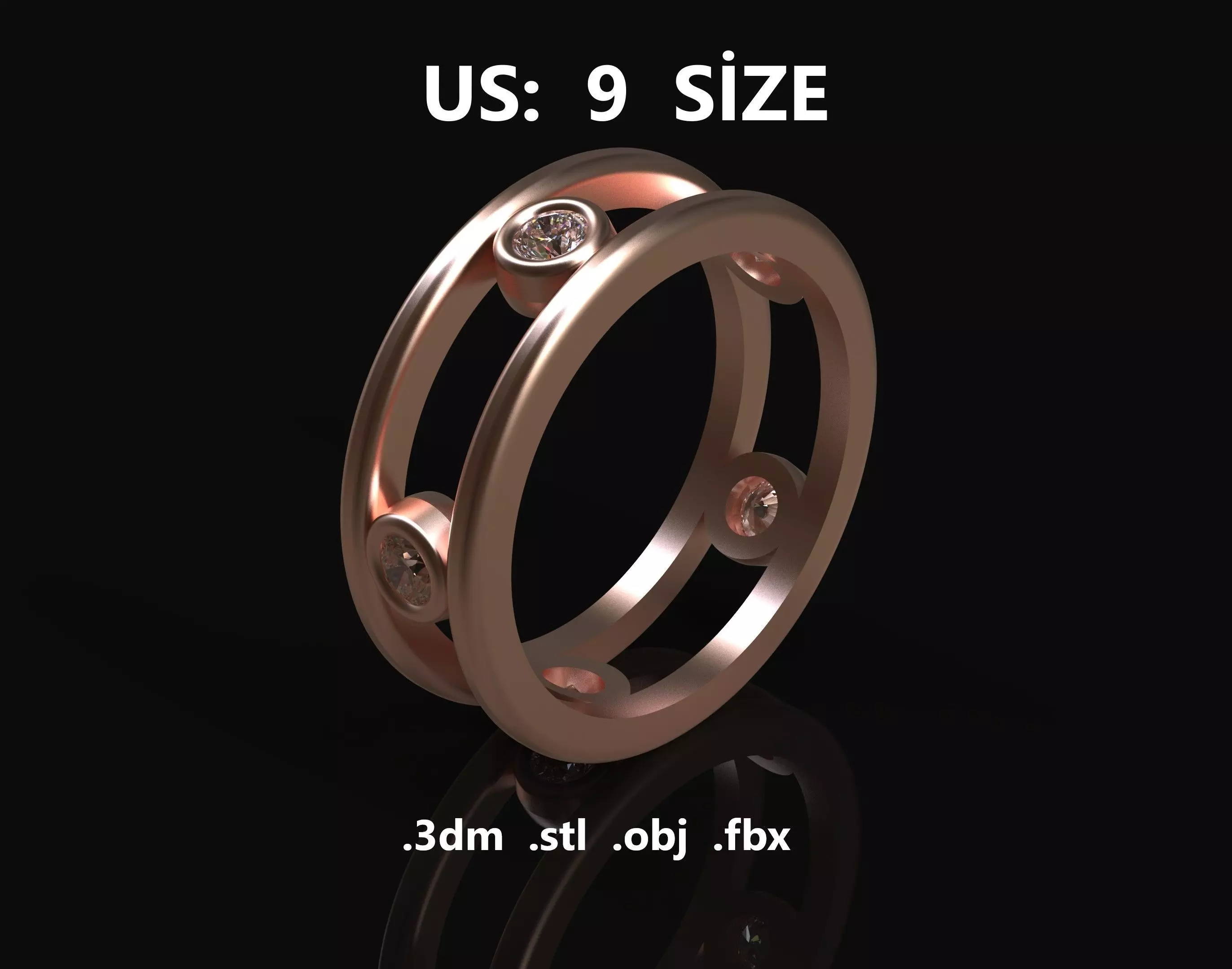 Model 212 New Chopard Diamond Ring  US 9 Size 3D print model_0