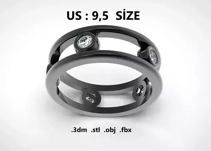 Model 213 New Chopard Diamond Ring  US 9 and a Half Size 3D print model