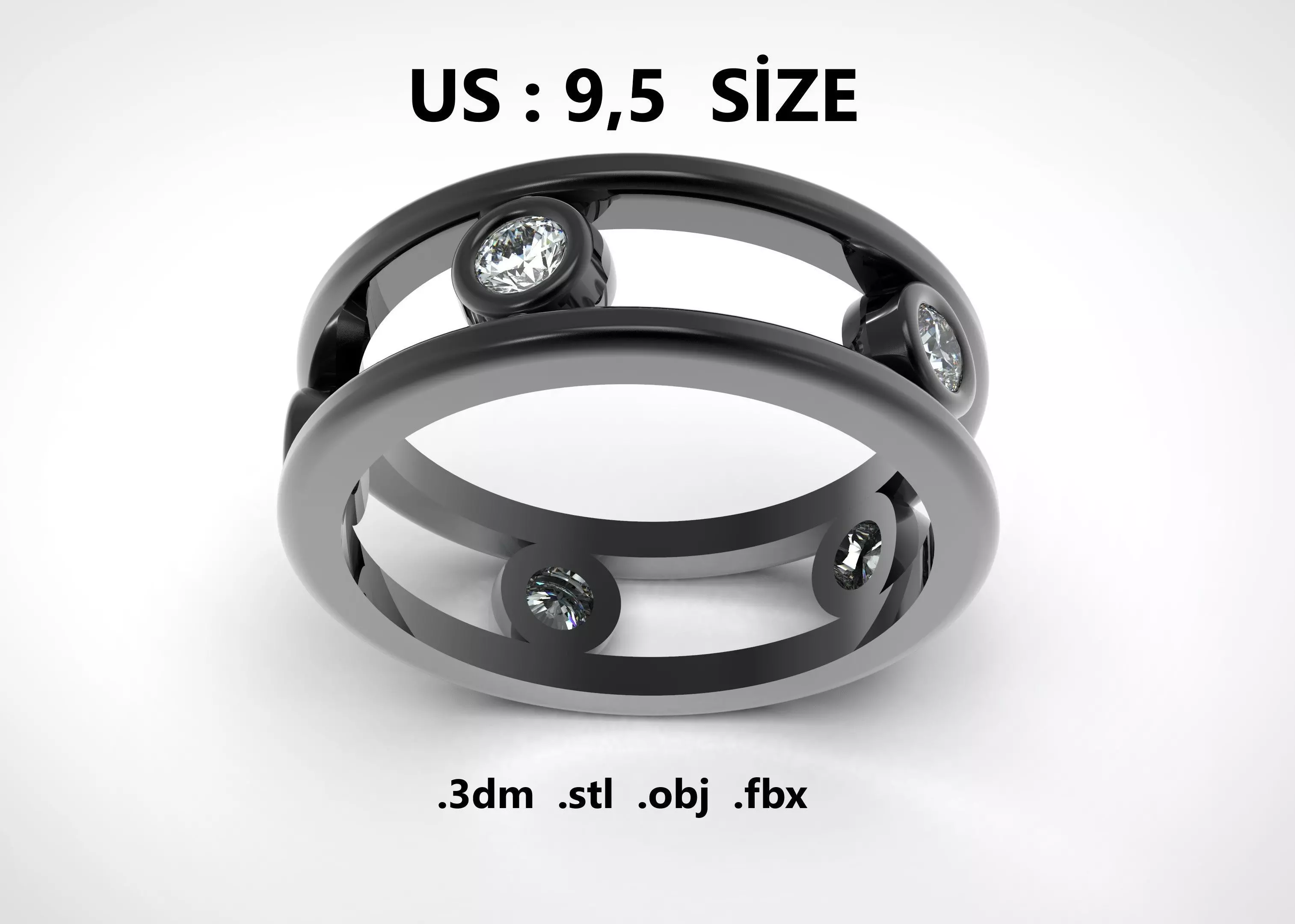 Model 213 New Chopard Diamond Ring US 9 and a Half Size 3D print model