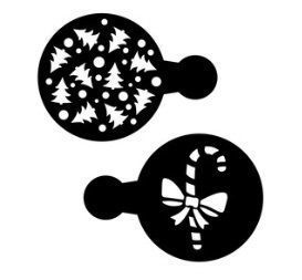 Christmas Coffe Stencil 3D print model_3