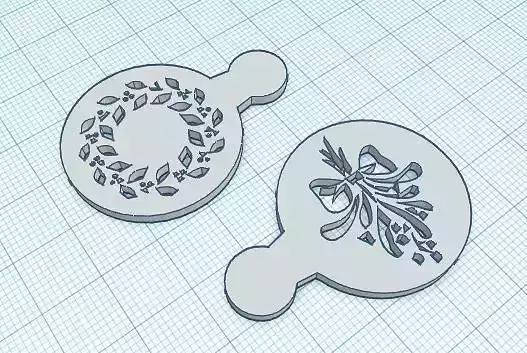 Christmas Coffe Stencil 3D print model