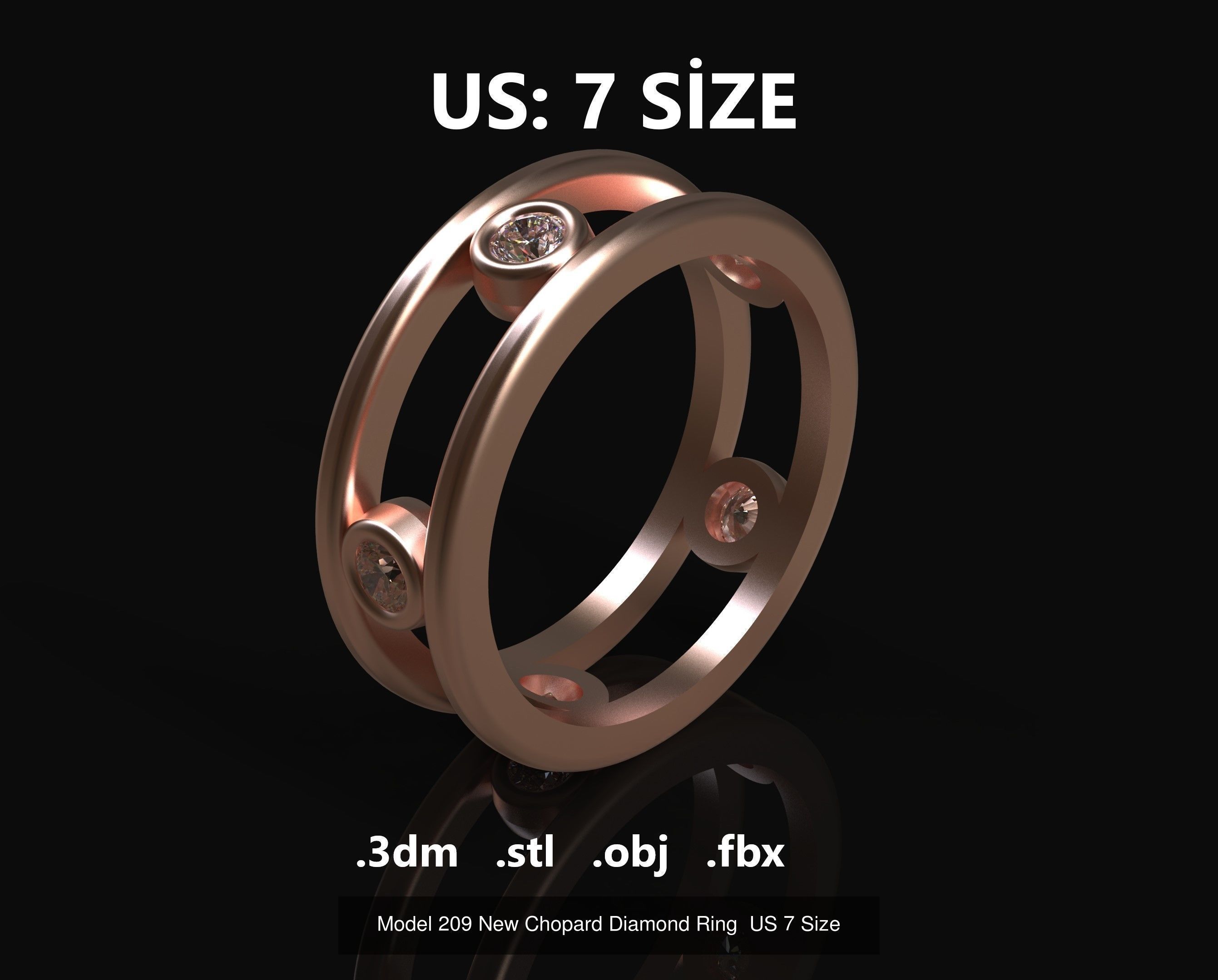Model 206 New Tiffany Diamond Ring  US  Size 6 7 8 9  and half 3D Model Collection_4