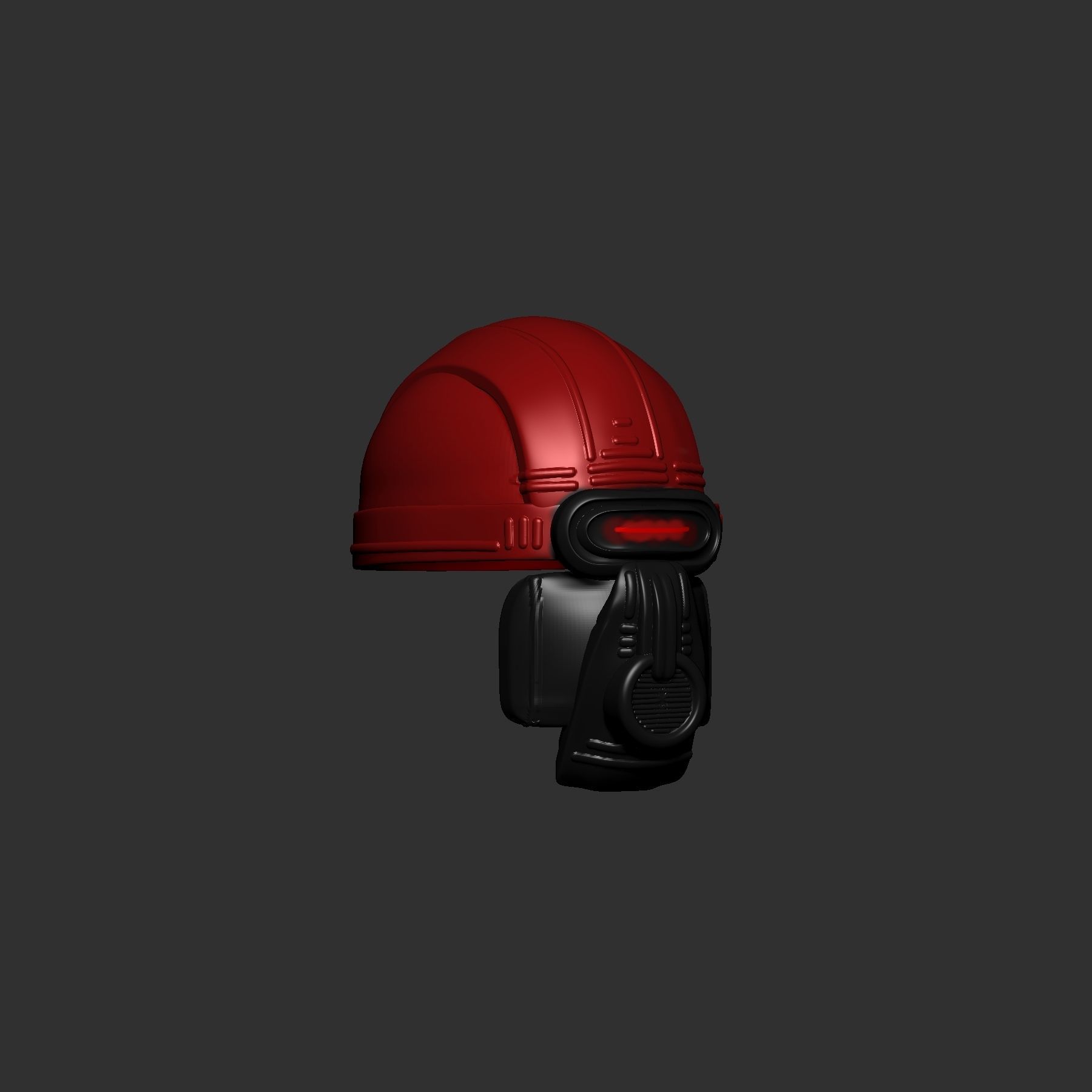 helmet high poly sculpt 3d printable 3D model_3