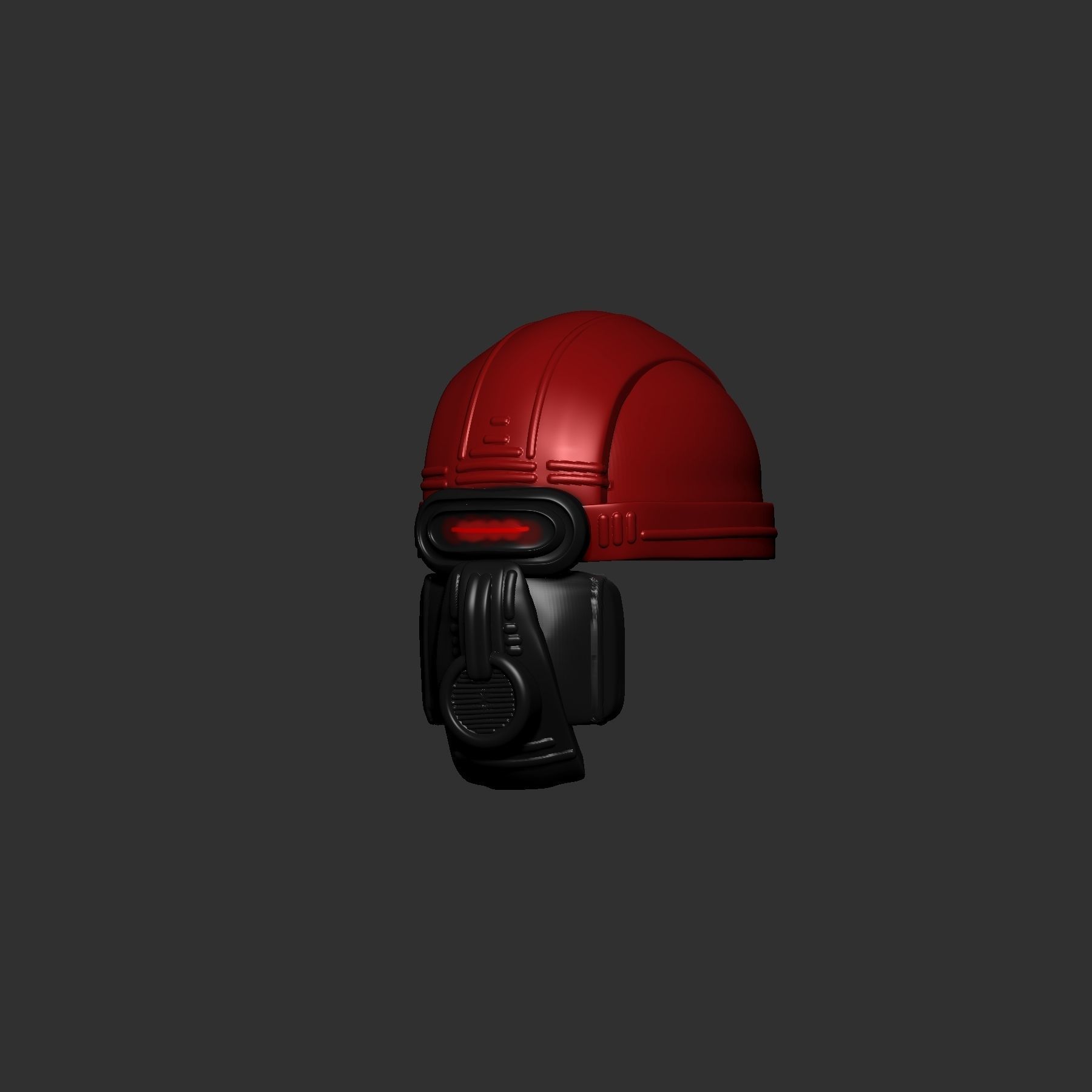 helmet high poly sculpt 3d printable 3D model_2