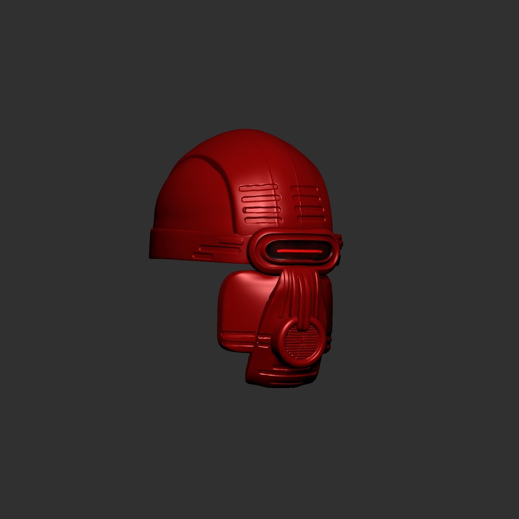 helmet high poly sculpt 3d printable 3D model_3