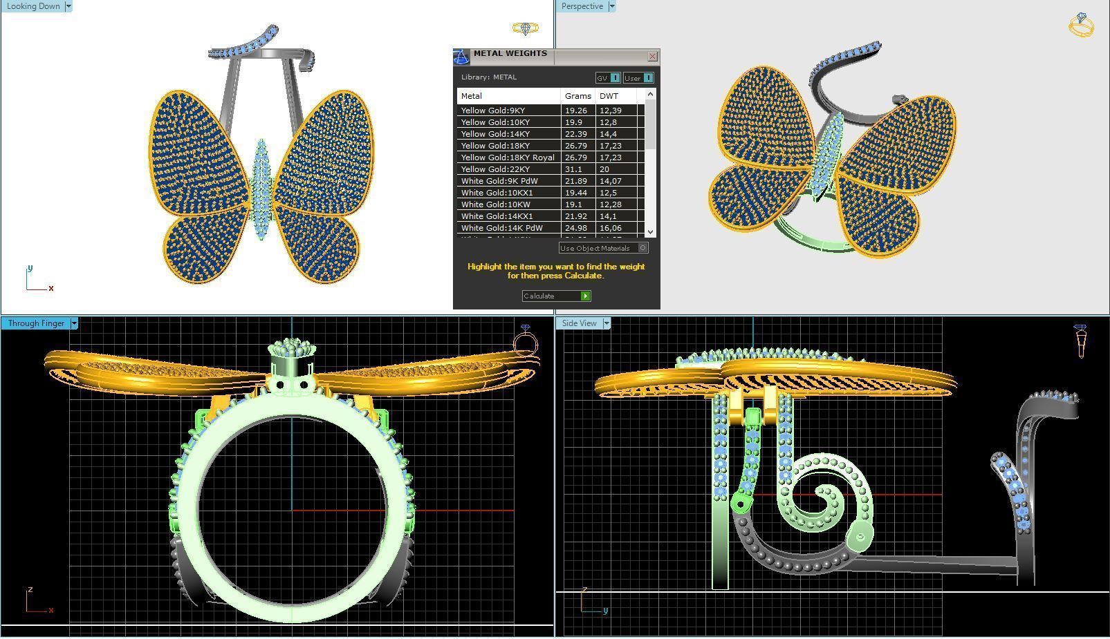 Butterfly ring 3D model_4