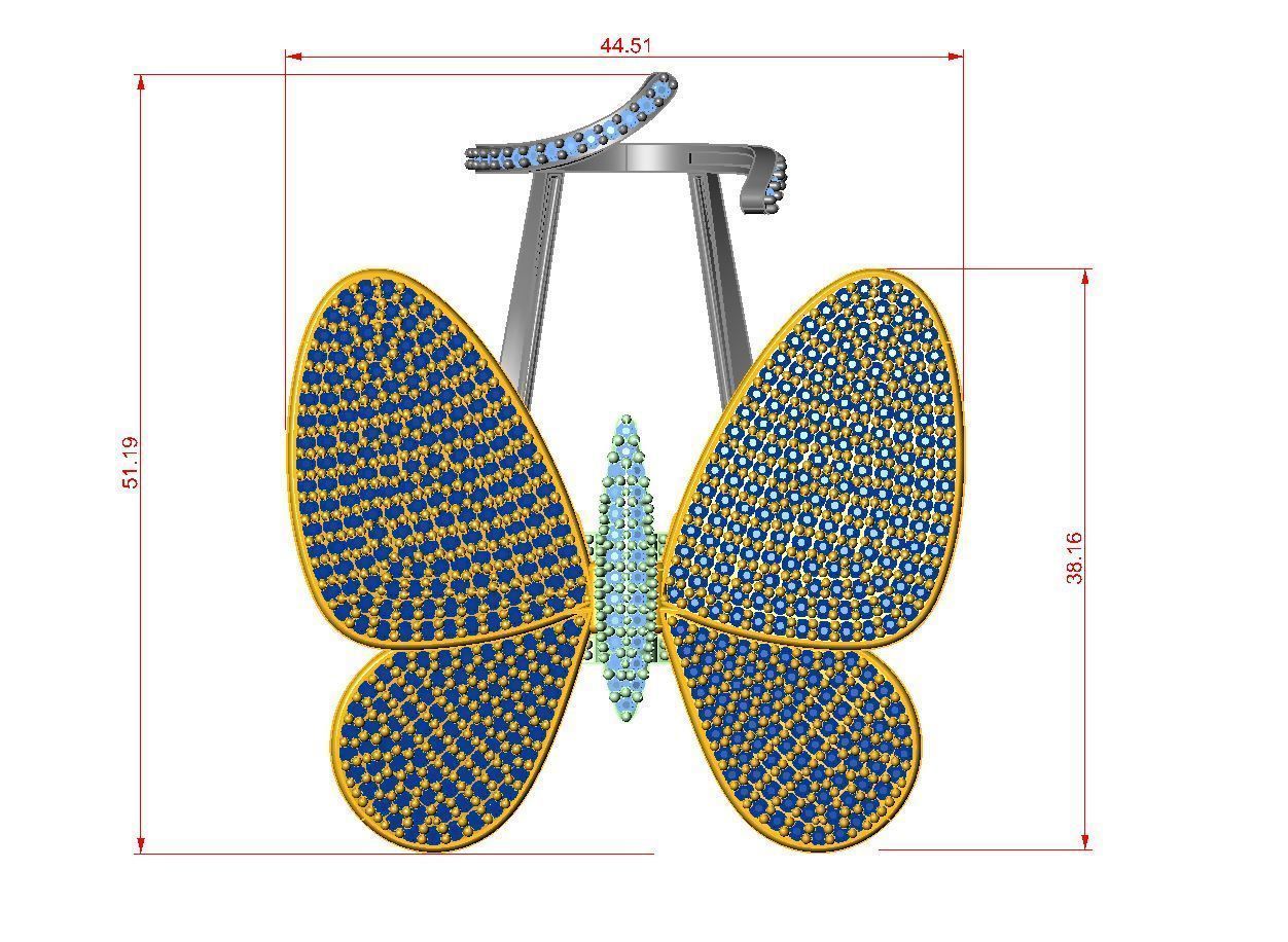 Butterfly ring 3D model_2