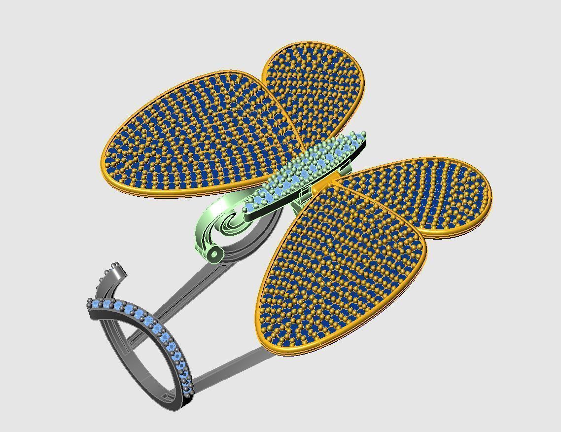 Butterfly ring 3D model_3