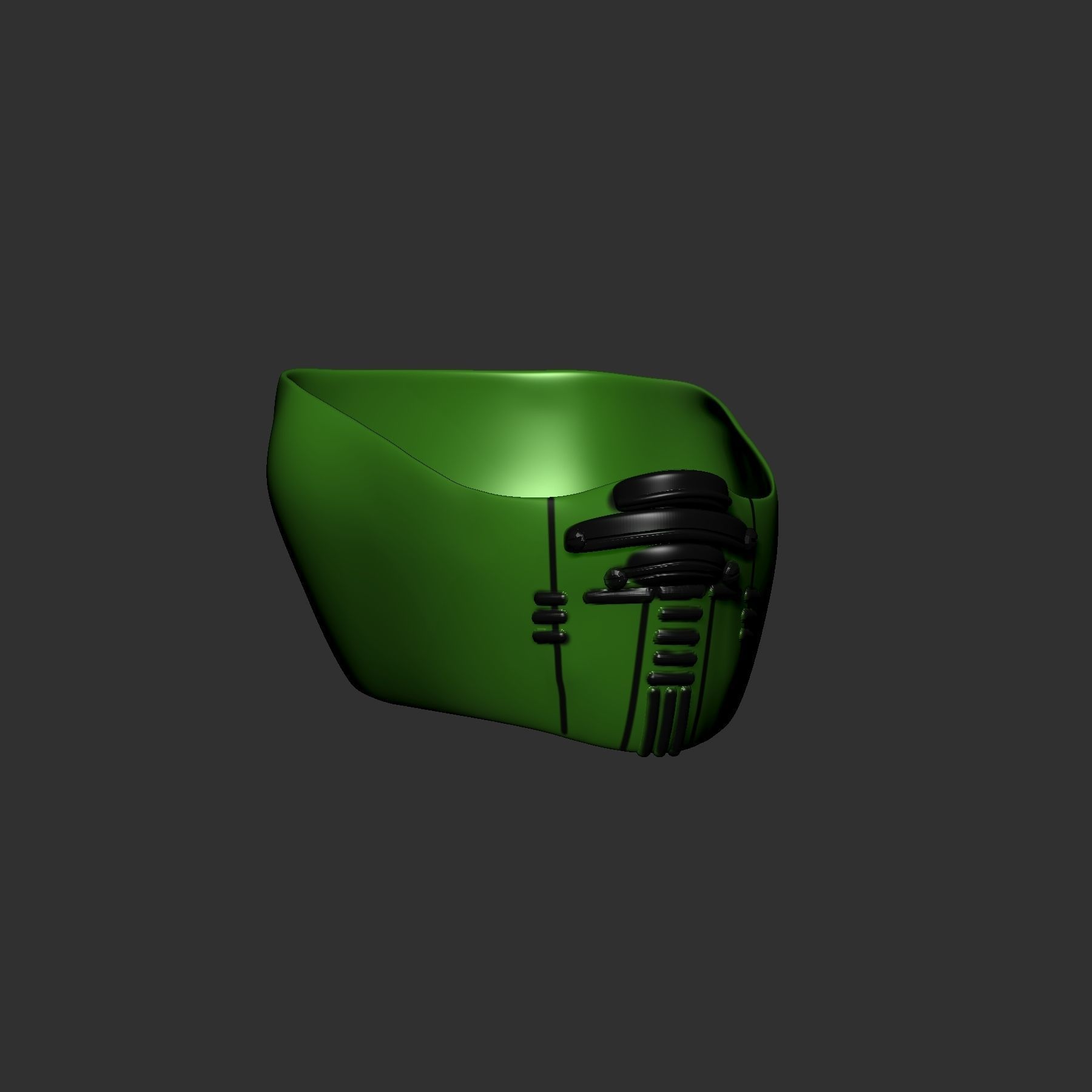 helmet high poly sculpt 3d printable 3D model_3