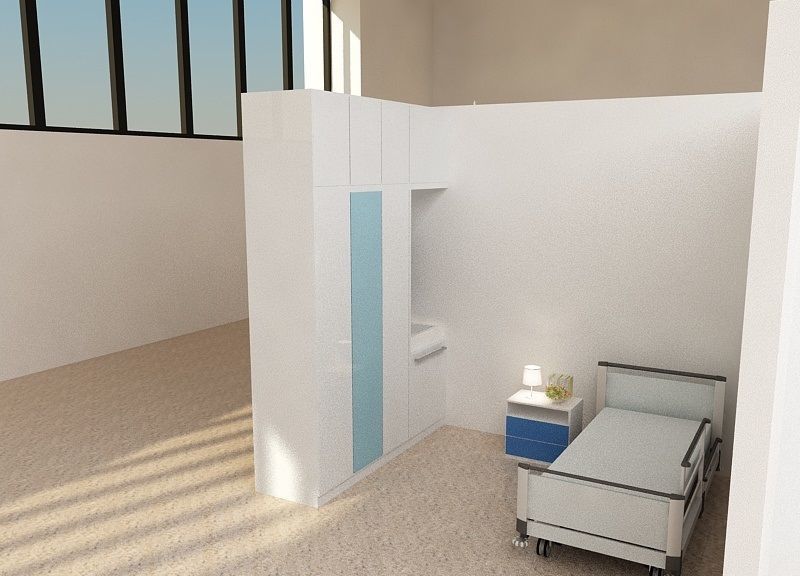 Temporary hospital 3D model Low-poly 3D model_2