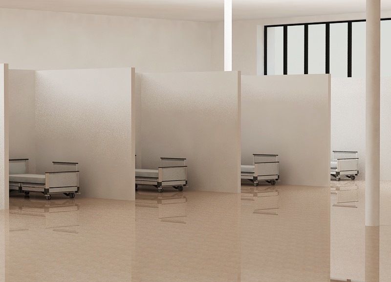 Temporary hospital 3D model Low-poly 3D model_1