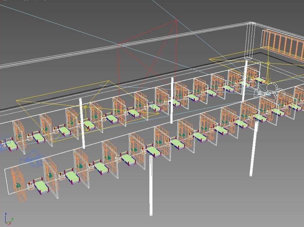 Temporary hospital 3D model Low-poly 3D model_7