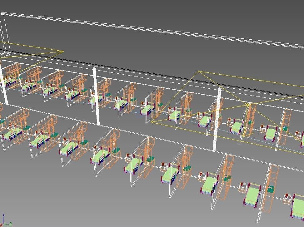 Temporary hospital 3D model Low-poly 3D model_9