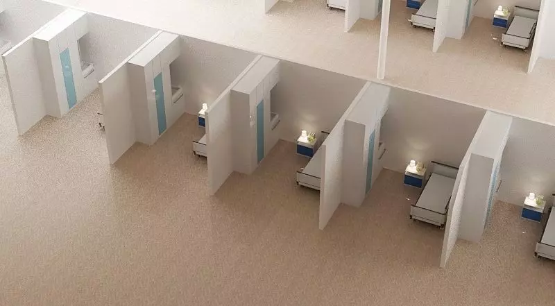 Temporary hospital 3D model Low-poly 3D model_0