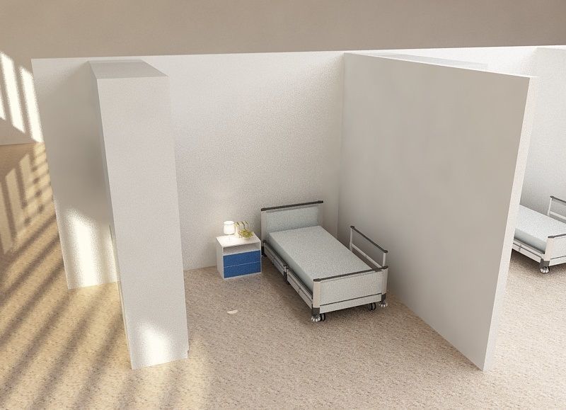 Temporary hospital 3D model Low-poly 3D model_3