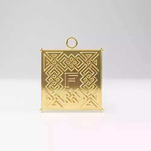 Celtic pendant letter F 3D print model
