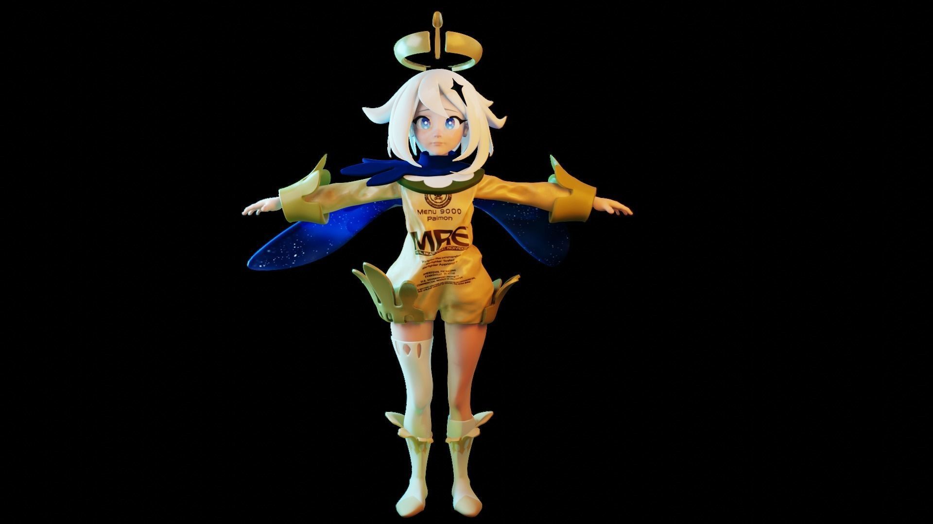 Paimon is emergency food 3D model_5