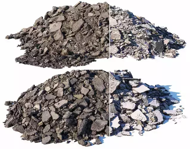  Pile of broken asphalt 3D model