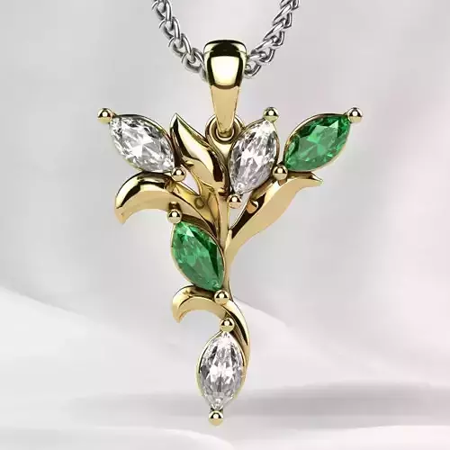 Five Marquises Gold Pendant