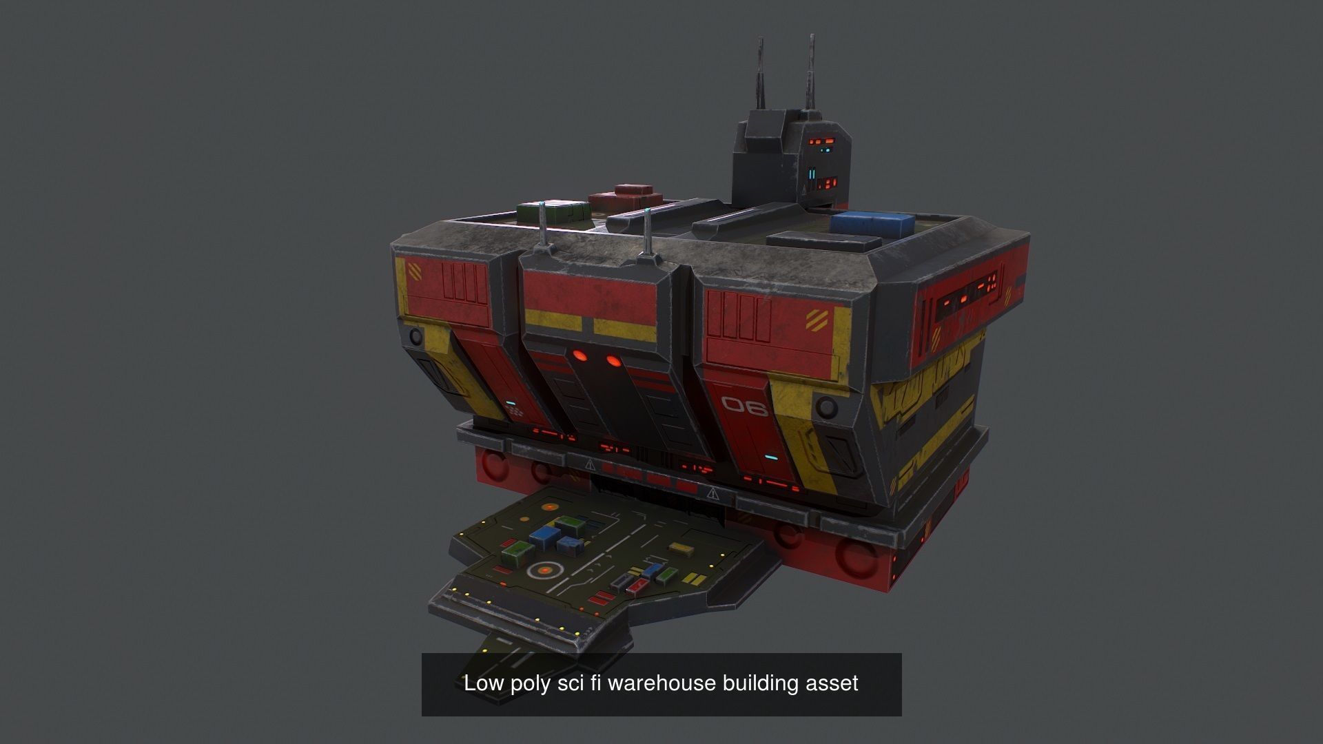 Low poly Sci fi buildings pack 3D Model Collection_9