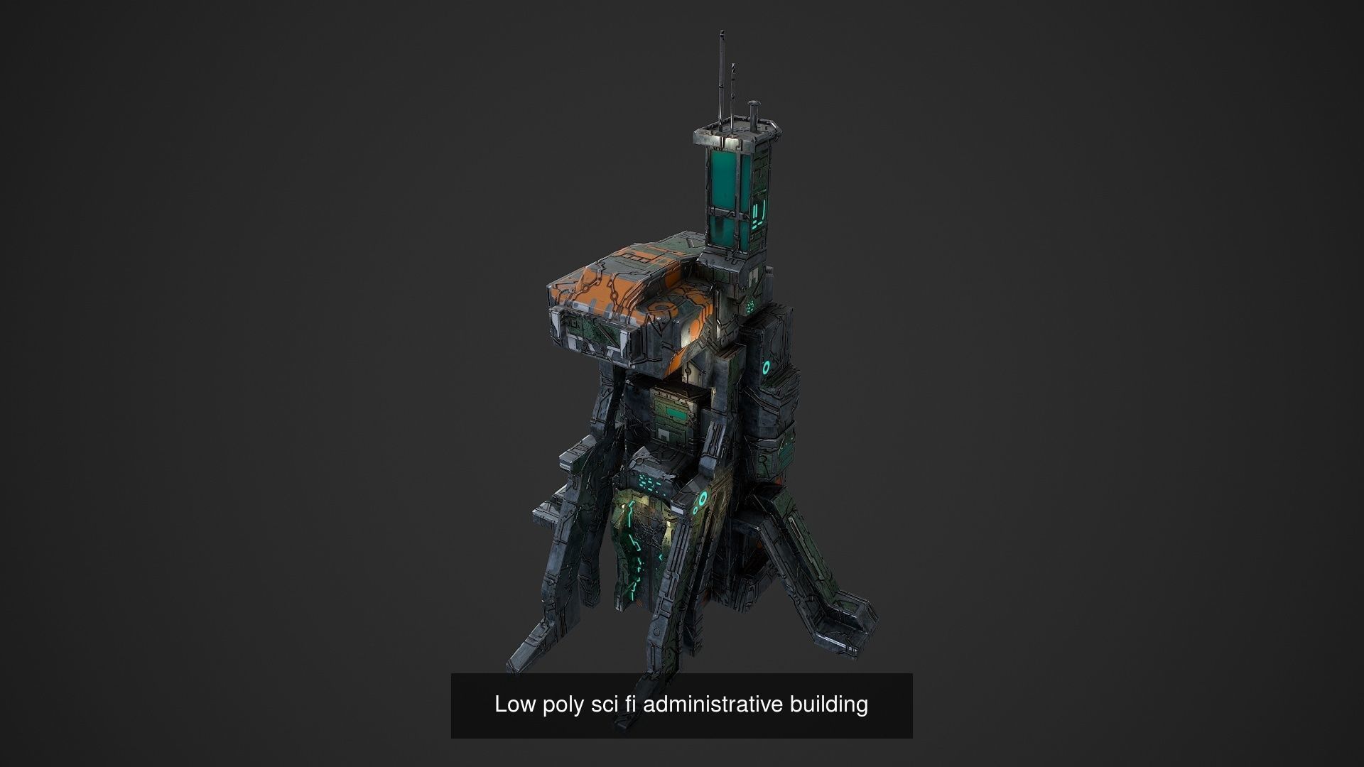 Low poly Sci fi buildings pack 3D Model Collection_13