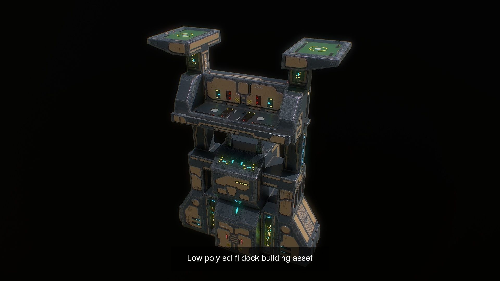 Low poly Sci fi buildings pack 3D Model Collection_10