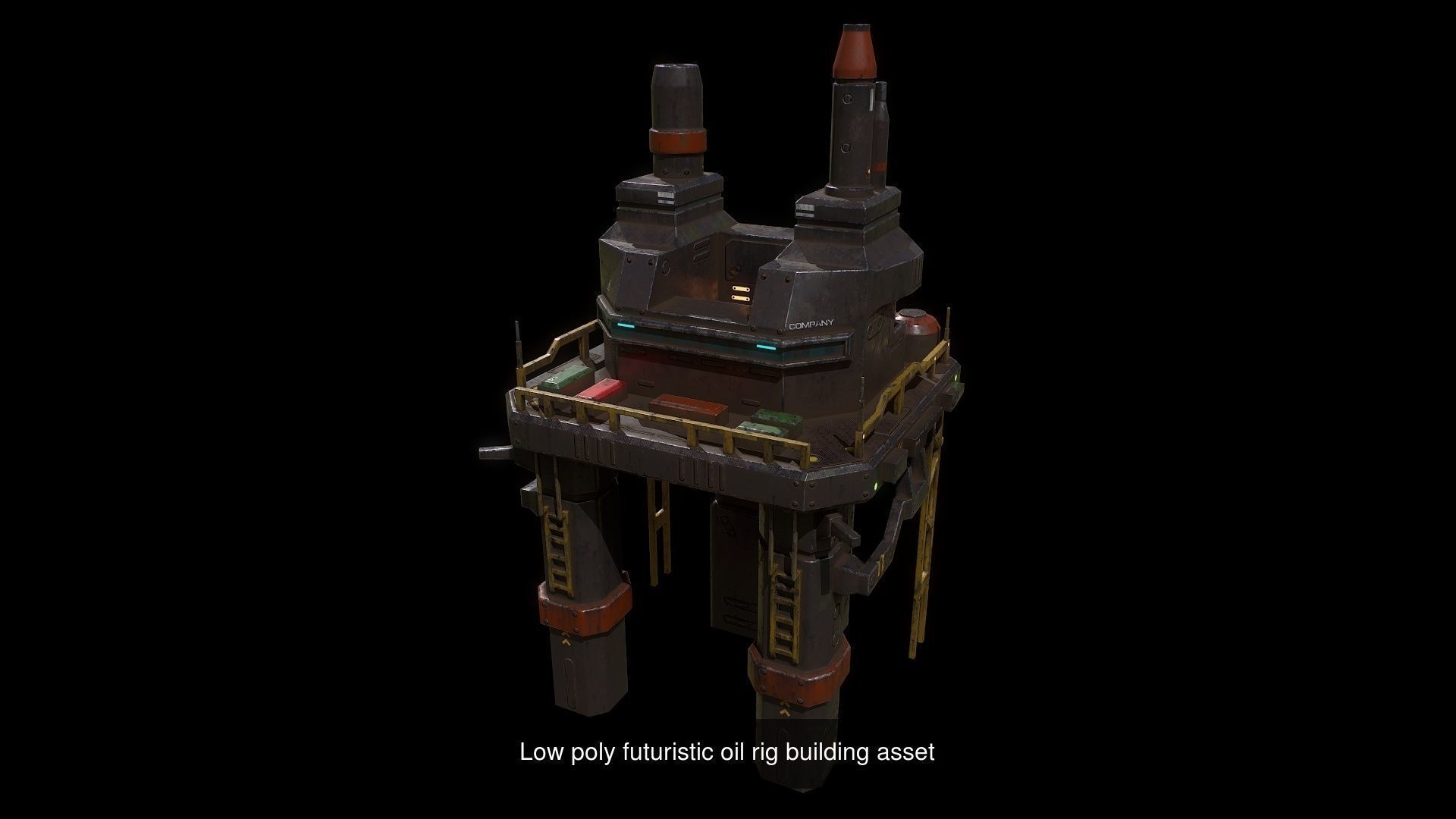 Low poly Sci fi buildings pack 3D Model Collection_11