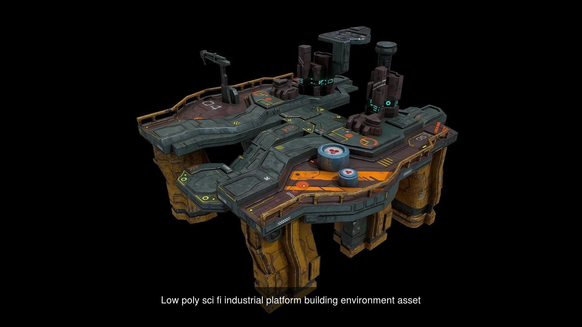 Low poly Sci fi buildings pack 3D Model Collection_19