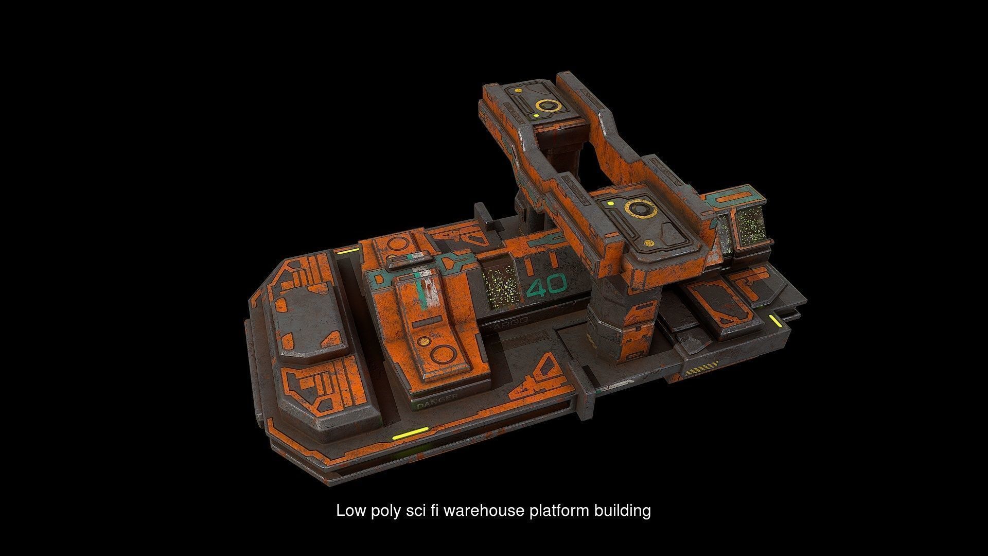 Low poly Sci fi buildings pack 3D Model Collection_27