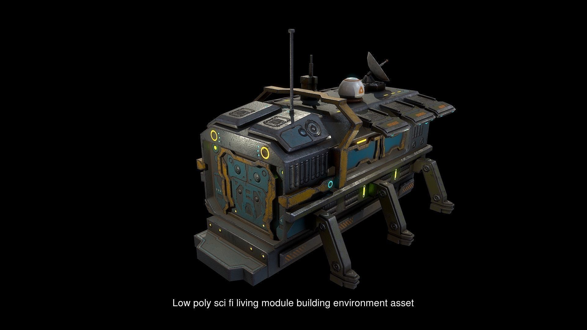 Low poly Sci fi buildings pack 3D Model Collection_16