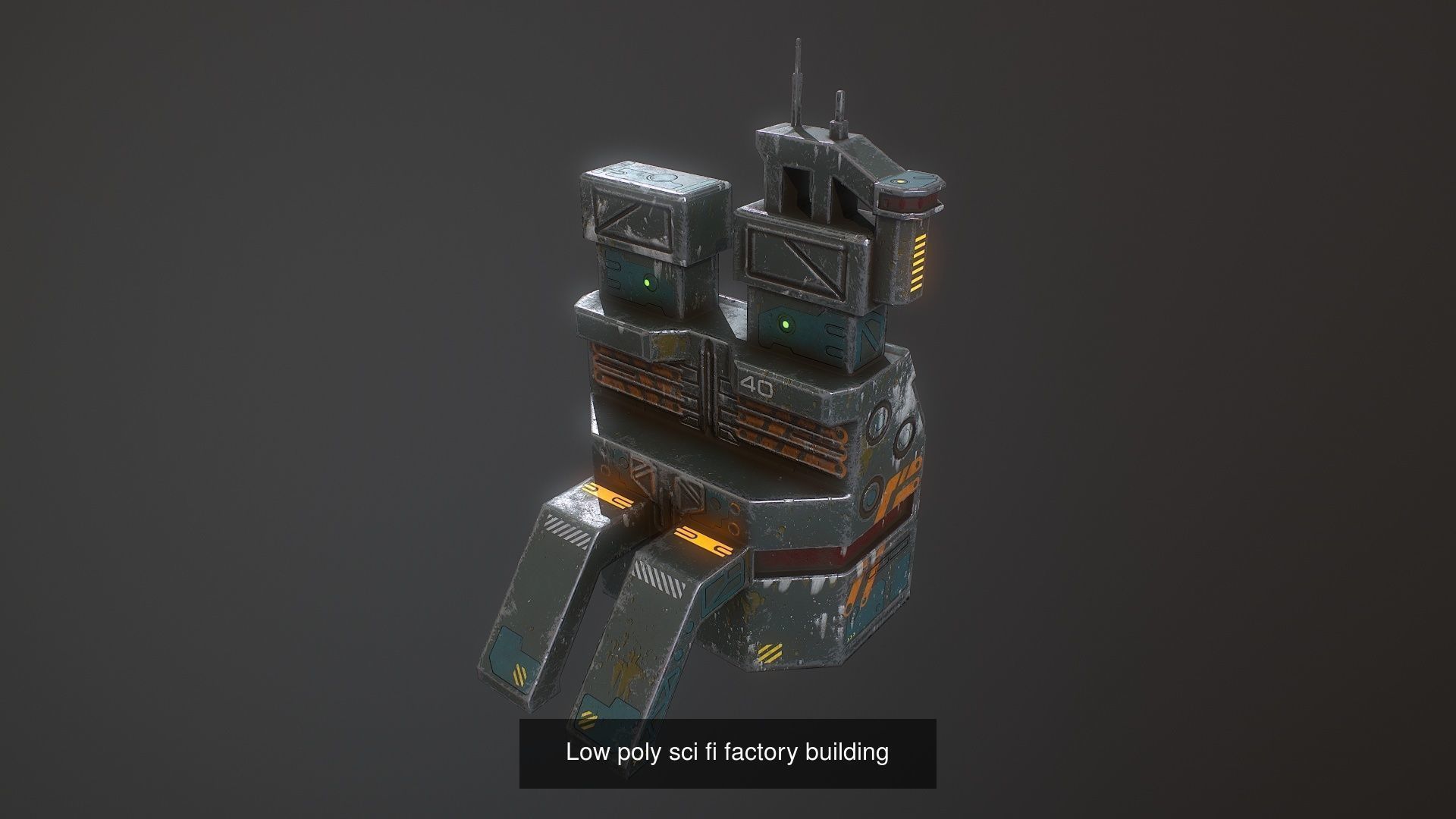 Low poly Sci fi buildings pack 3D Model Collection_12
