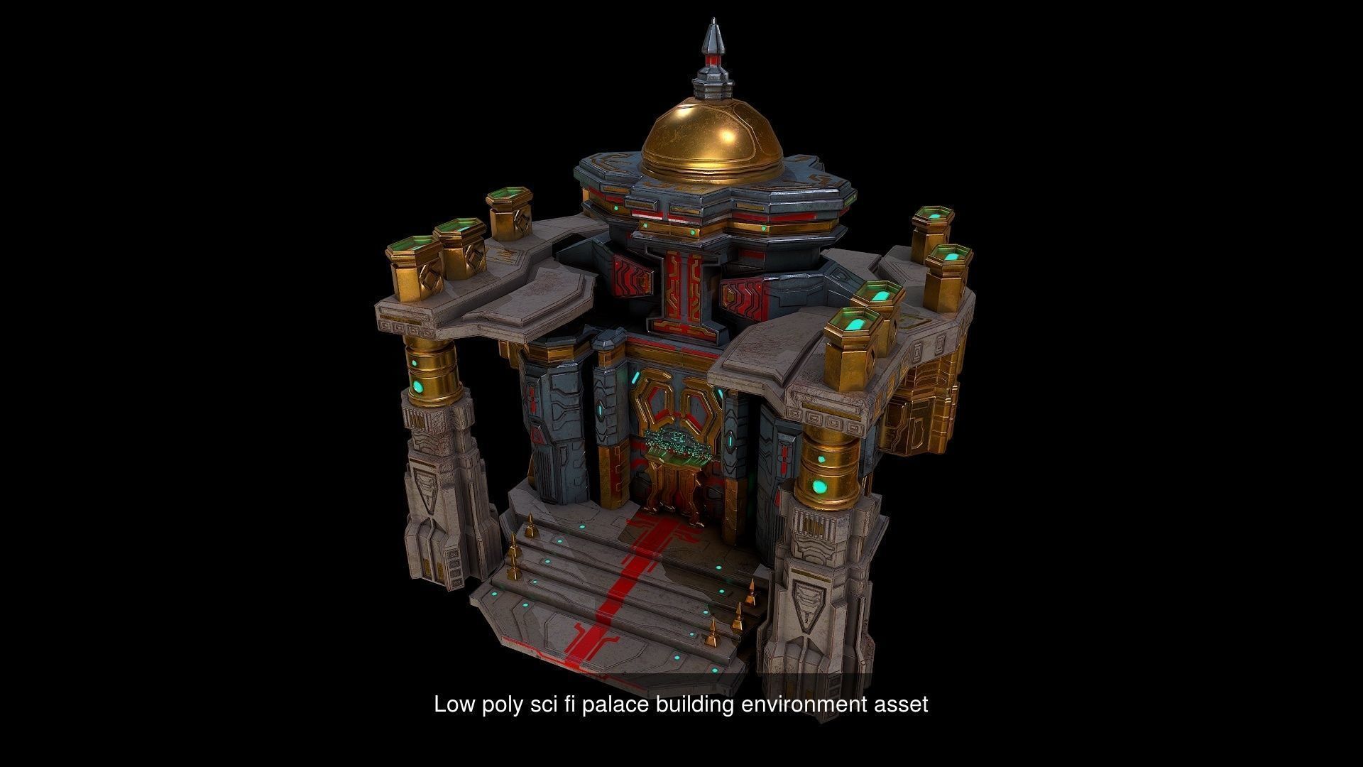 Low poly Sci fi buildings pack 3D Model Collection_20
