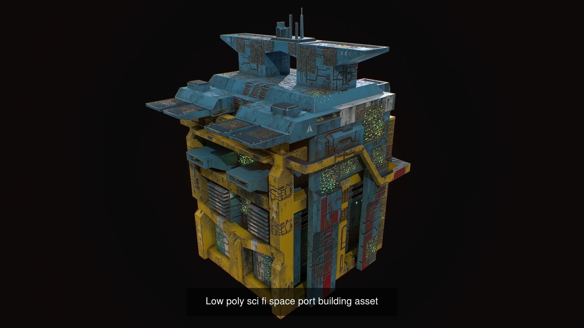 Low poly Sci fi buildings pack 3D Model Collection_5