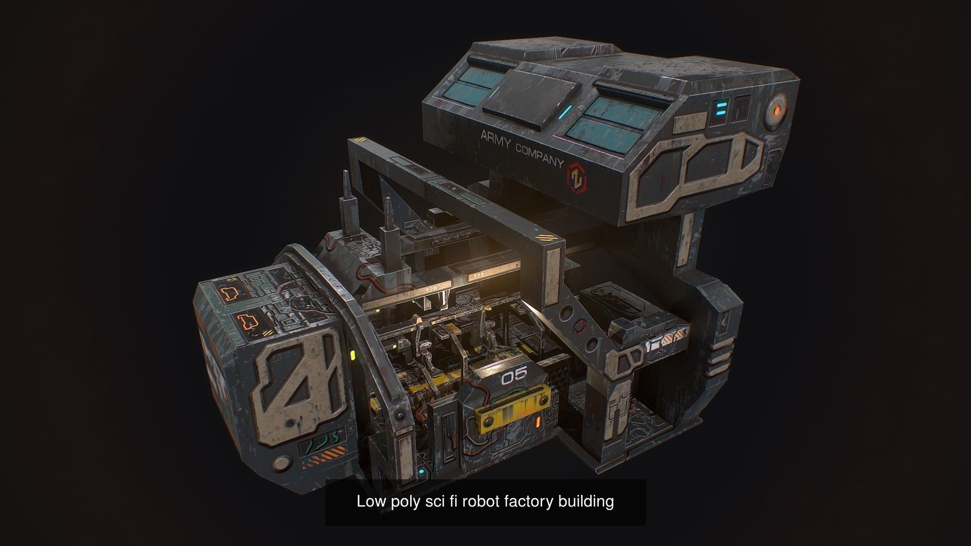 Low poly Sci fi buildings pack 3D Model Collection_7