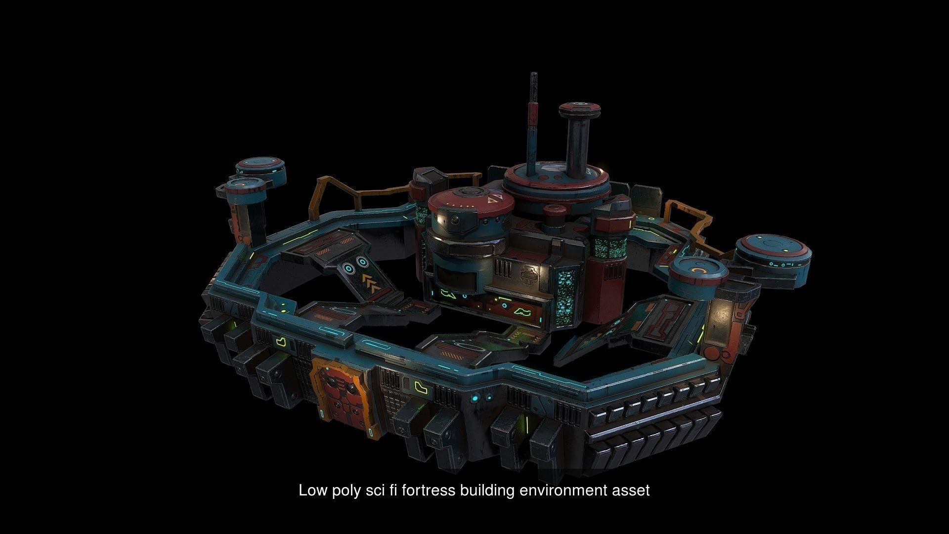 Low poly Sci fi buildings pack 3D Model Collection_17