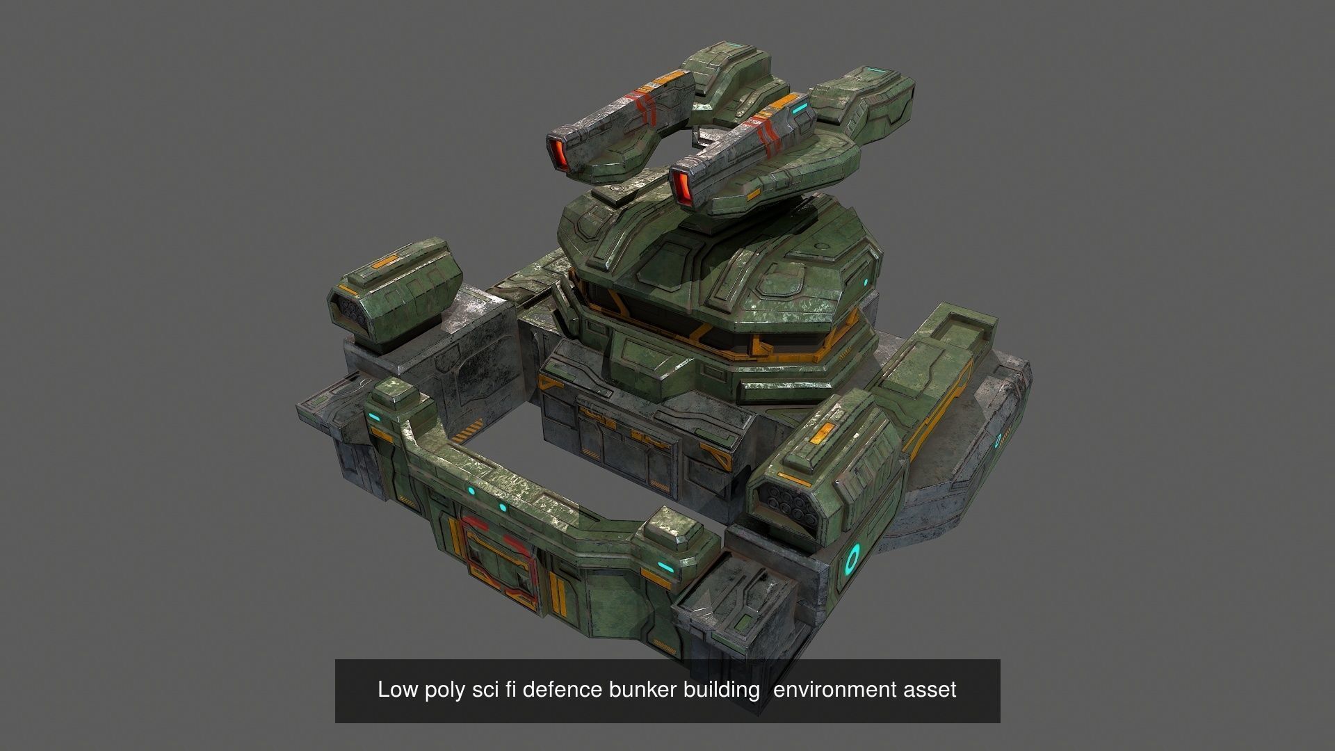 Low poly Sci fi buildings pack 3D Model Collection_21