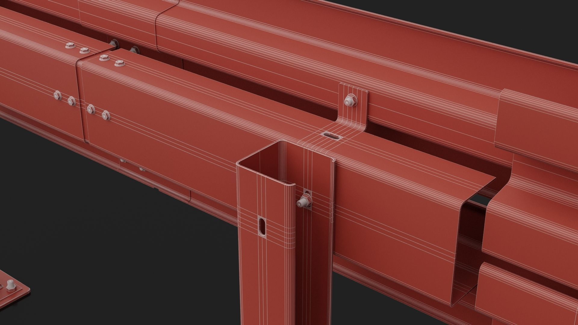 Road Barrier Modular Detailed collection  3D model_14