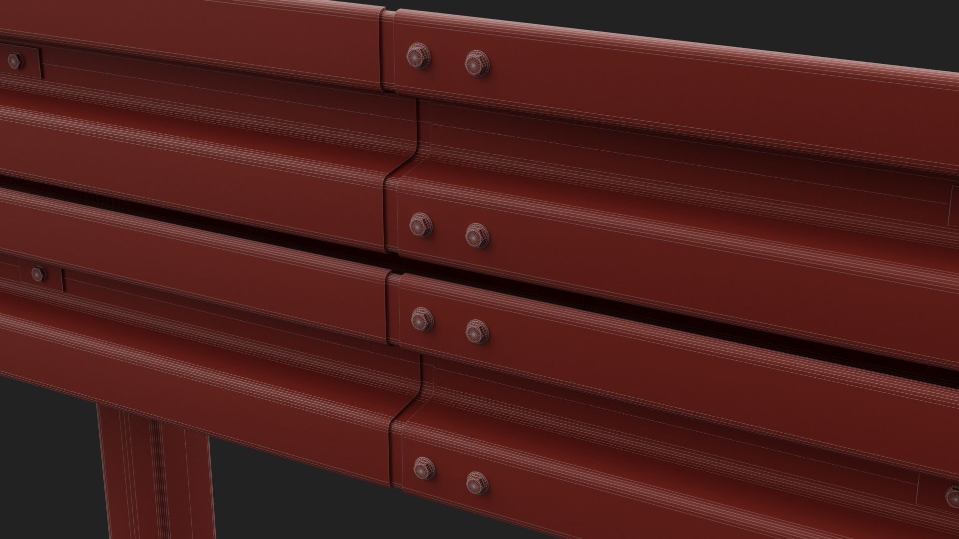 Road Barrier Modular Detailed collection  3D model_13