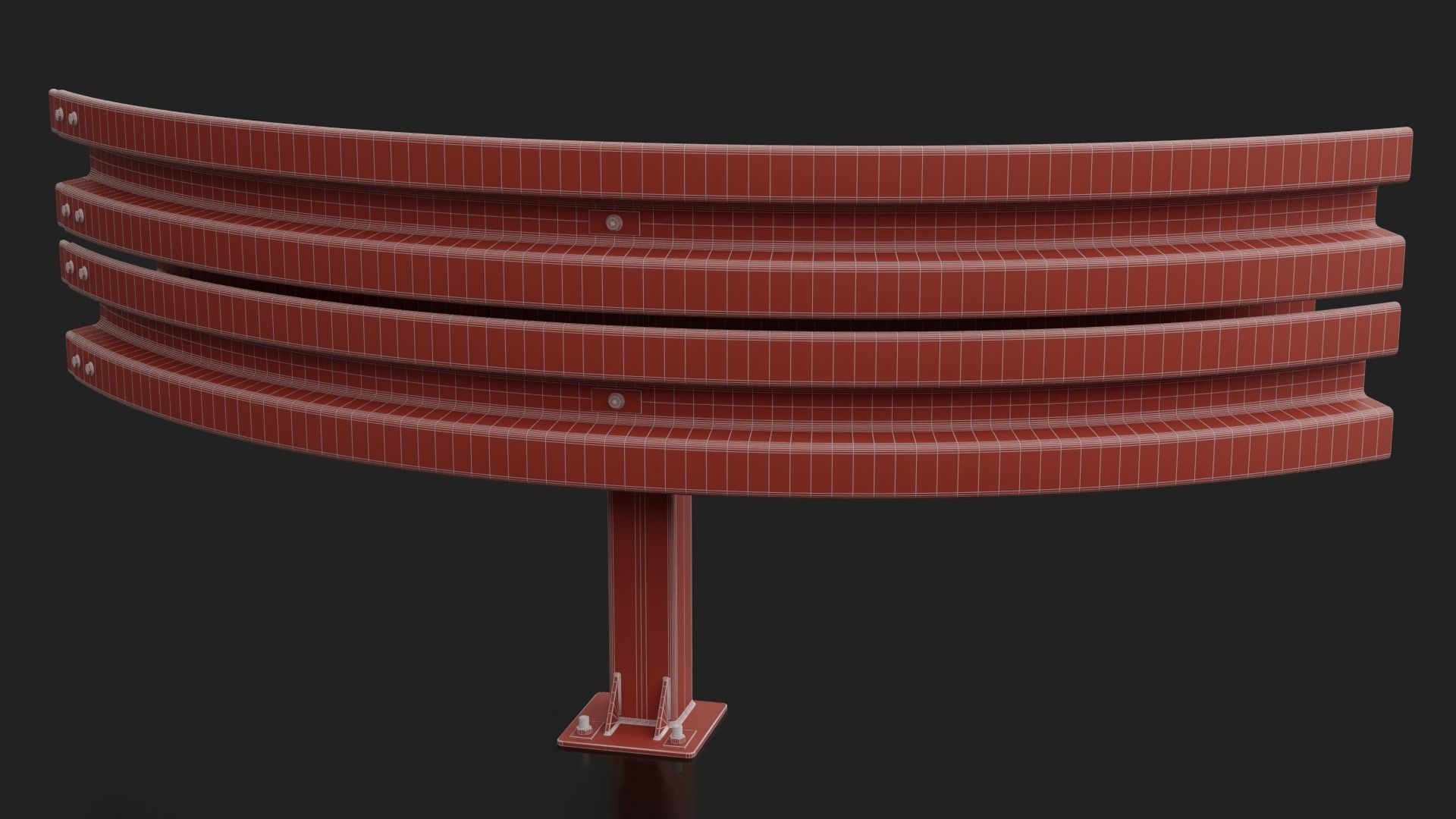 Road Barrier Modular Detailed collection  3D model_15