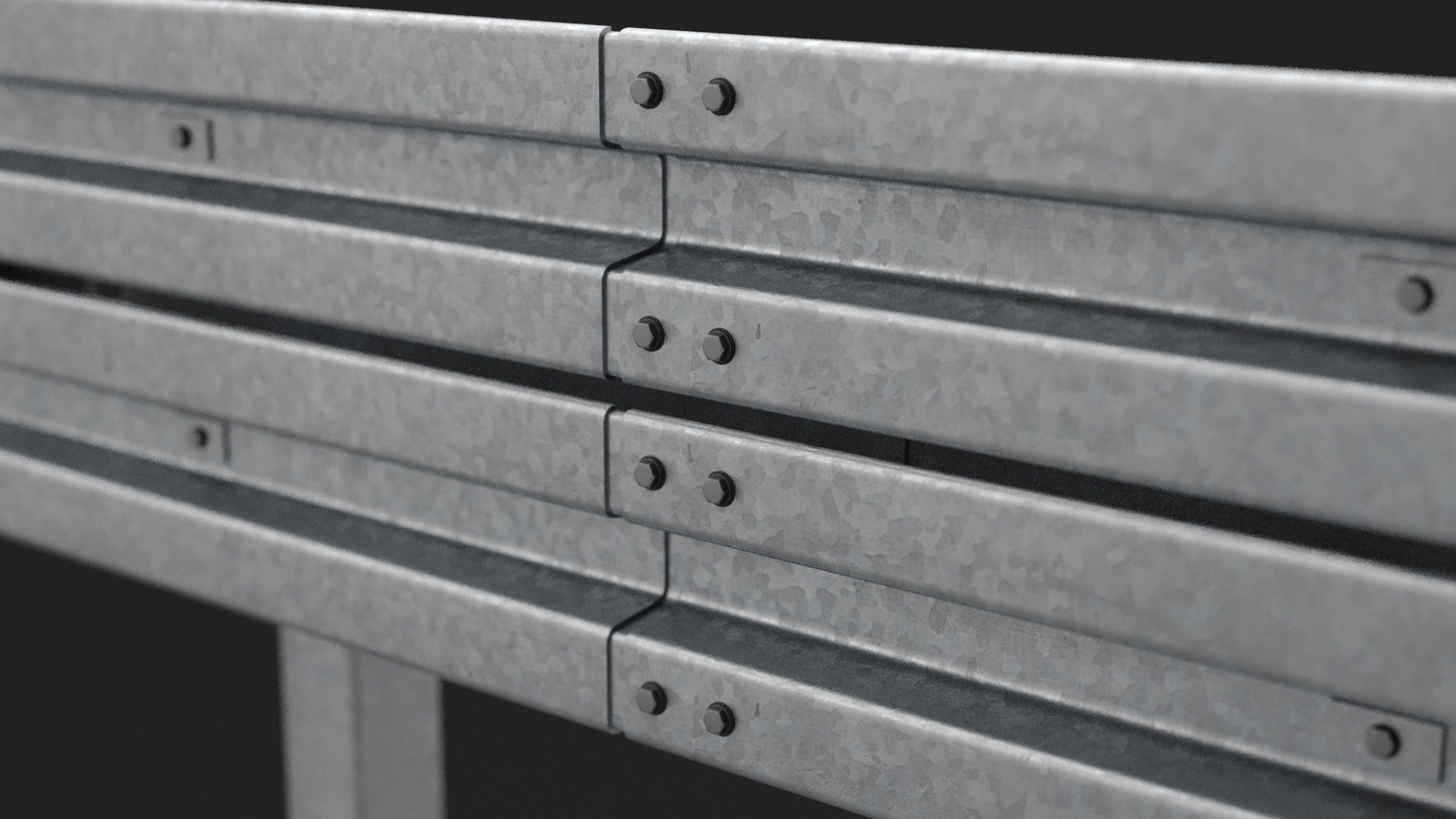 Road Barrier Modular Detailed collection  3D model_10