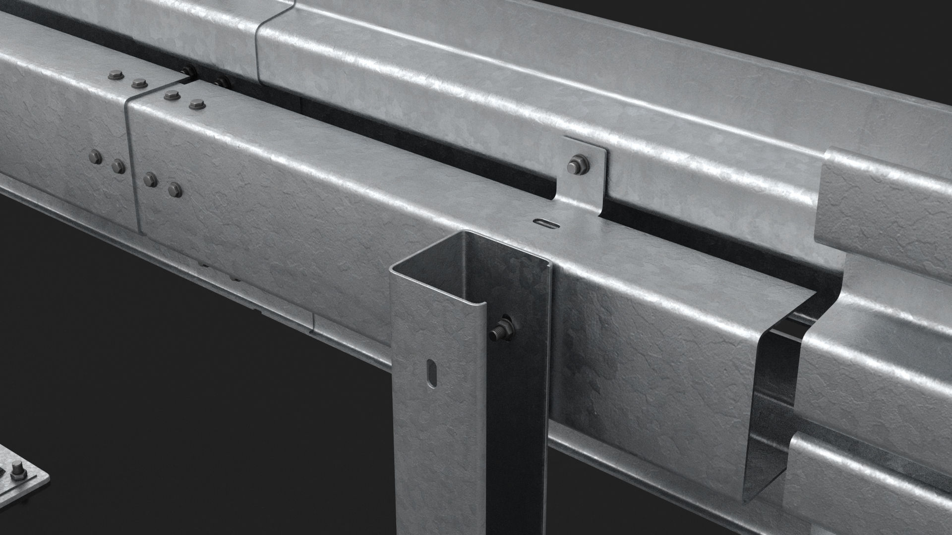 Road Barrier Modular Detailed collection  3D model_11