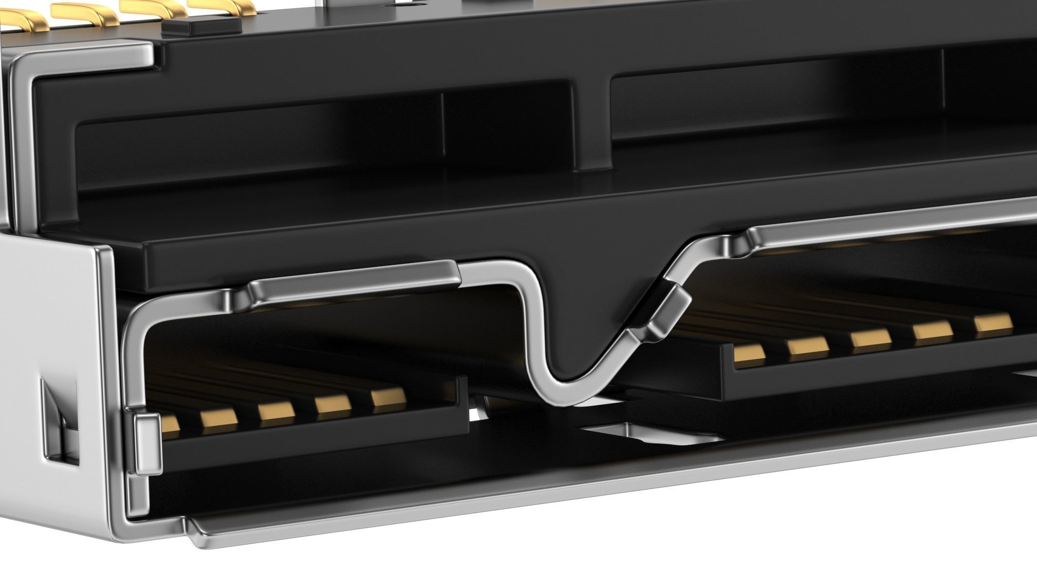 USB Micro B Female 3D model_4