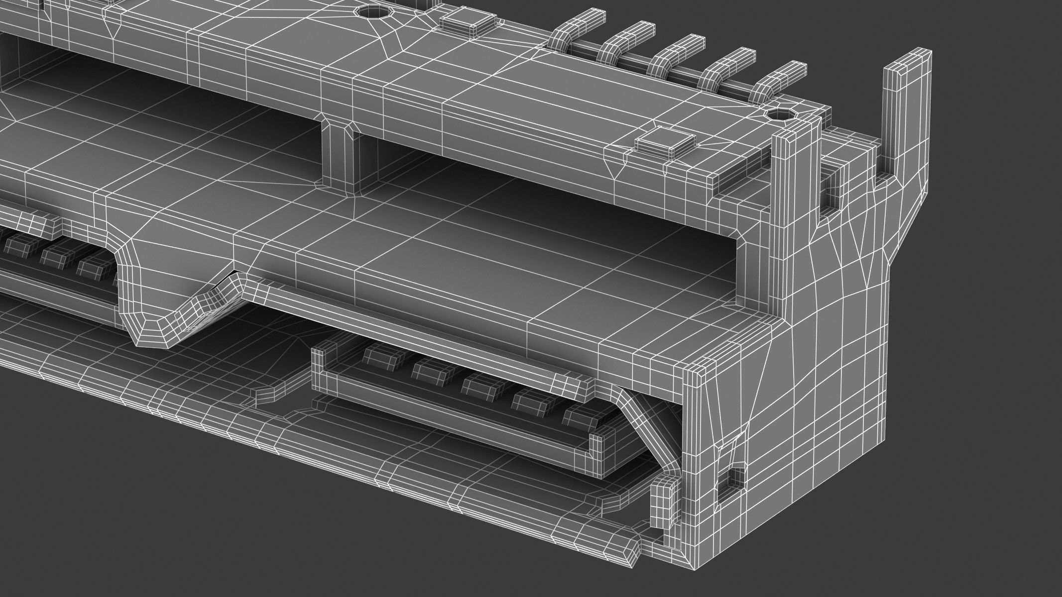 USB Micro B Female 3D model_8