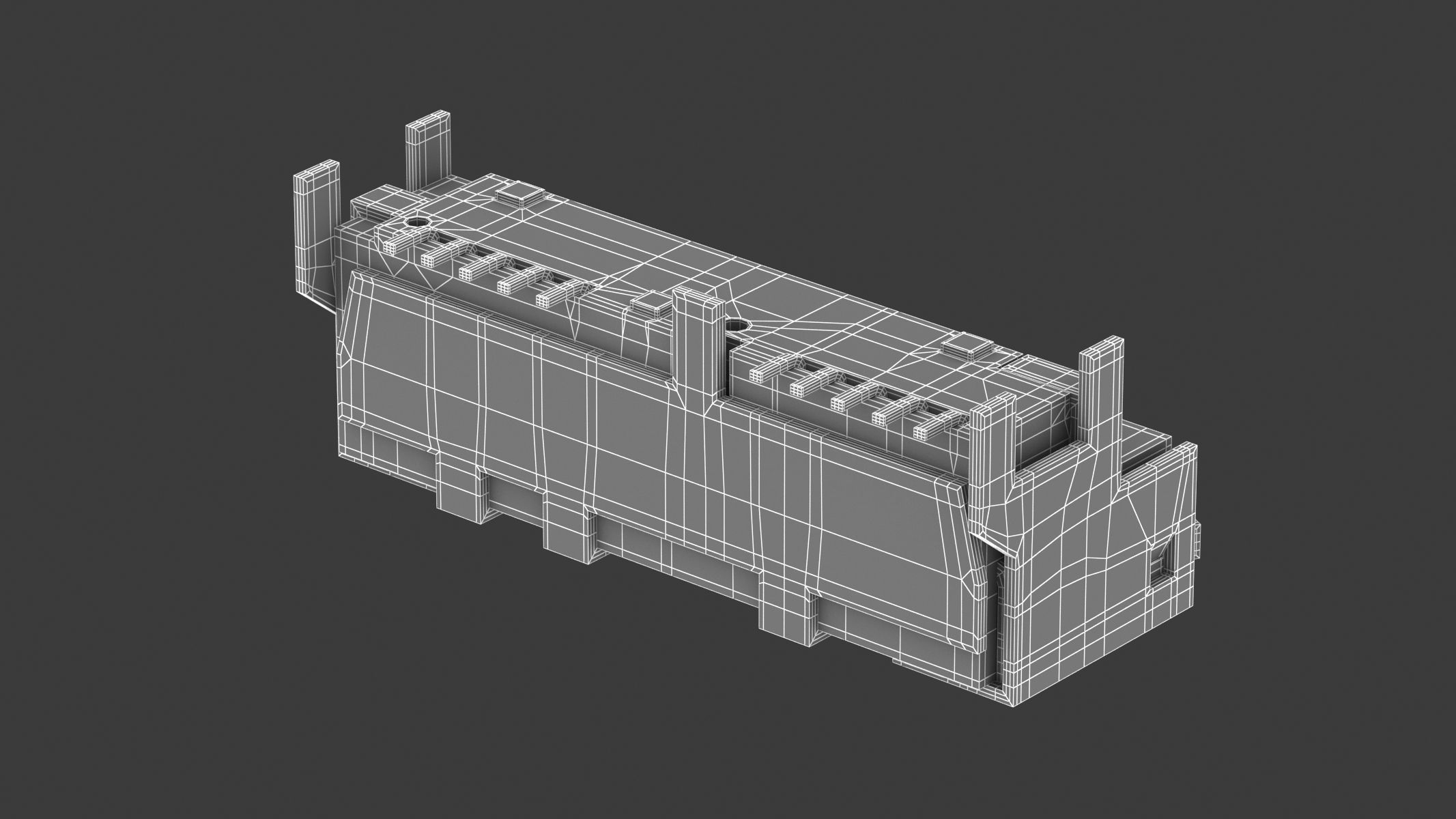 USB Micro B Female 3D model_6