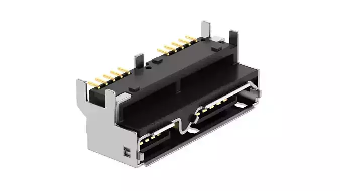 USB Micro B Female 3D model