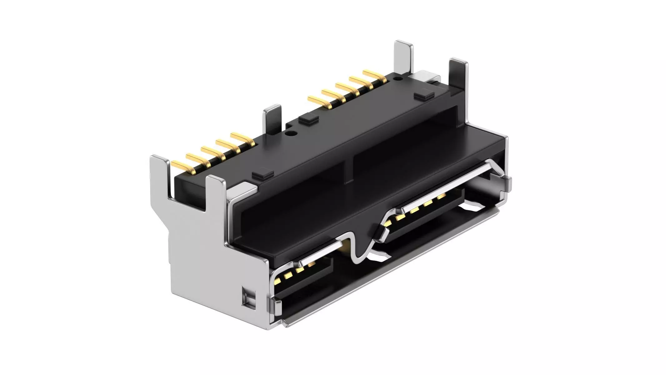 USB Micro B Female 3D model_0